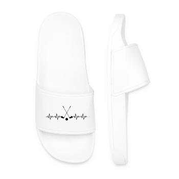 Golf Golf Ball Golf Clubs ECG Heartbeat - Men’s Pool Sliders - white - Front