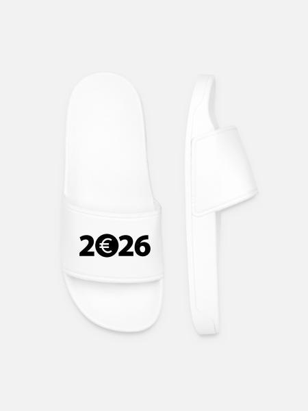 Euro 2026, Billionaire, Millionaire, Profit - Men’s Pool Sliders - white