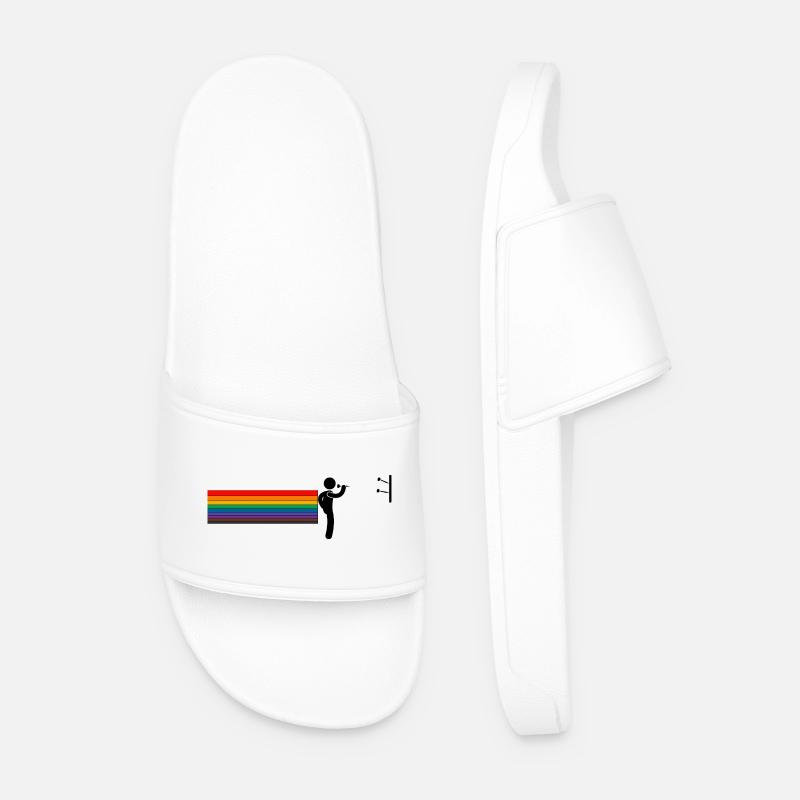 Rainbow Darter – Throw with Pride - Men’s Pool Sliders - white