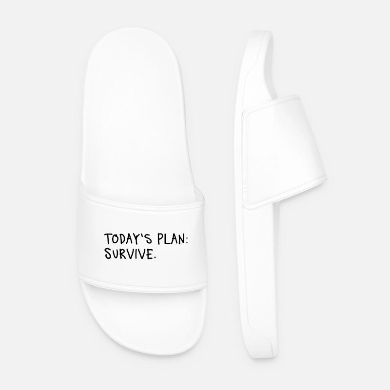 Today's Plan Survive Minimal Statement - Men’s Pool Sliders - white