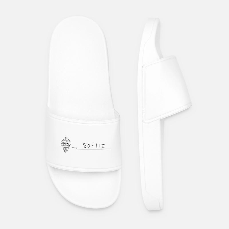 Softie Süßes Softeis Doodle Line Art - Men’s Pool Sliders - white