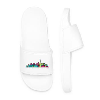 Silhouette moderne de la ligne d’horizon de Livingston City - Claquettes Homme - blanc - Devant