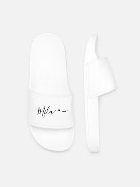 Prénom Mila Décoratif - Claquettes Homme - blanc