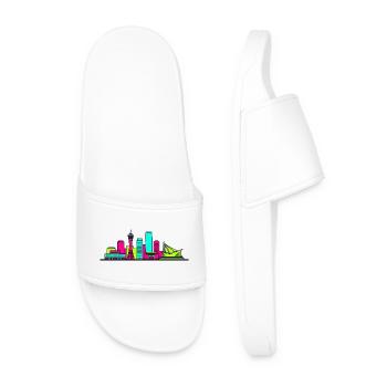 Tour du port skyline de la ville de Kobe Art moderne en lignes - Claquettes Homme - blanc - Devant
