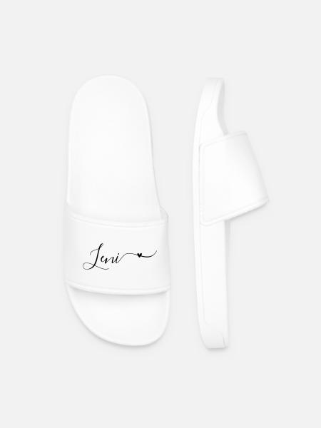 Leni Prénom Décoratif - Claquettes Homme - blanc