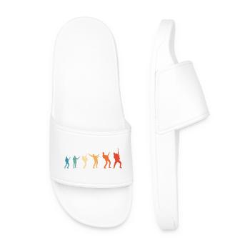 Evolution Rock Music Rock Guitarist - Men’s Pool Sliders - white - Front