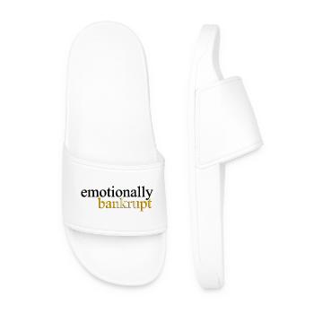 Emotionally Bankrupt Luxury Statement Shirt - Men’s Pool Sliders - white - Front