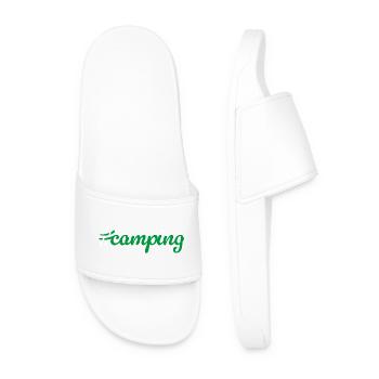 Camping Hashtag Camper Van Life Campingplatz Fan - Männer Badelatschen - Weiß - Vorne