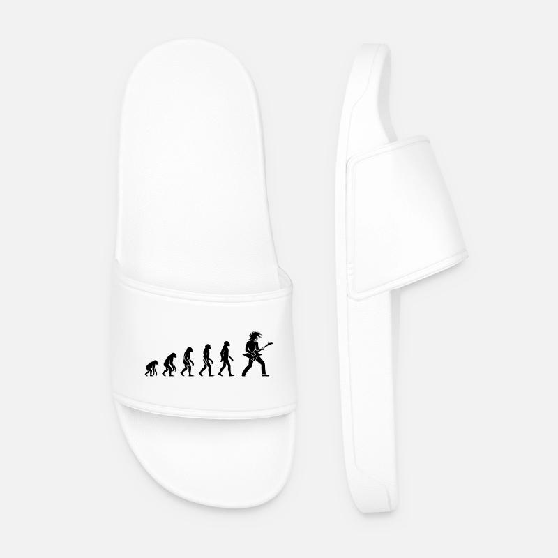 Evolution Rock 'n' Roll Gitarrist Design - Männer Badelatschen - Weiß