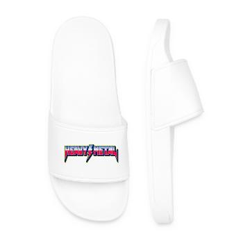Heavy Metal 3D Type Logo with Lightning - Men’s Pool Sliders - white - Front