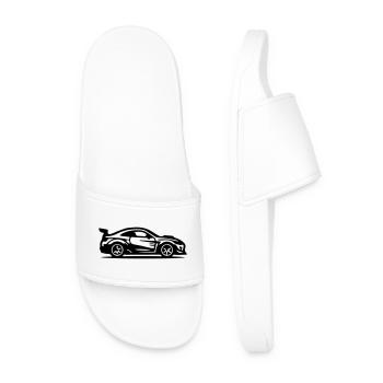 Car Sports Car Icon - Men’s Pool Sliders - white - Front