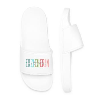 Erzieherin mit Herz Geschenk - Männer Badelatschen - Weiß - Vorne