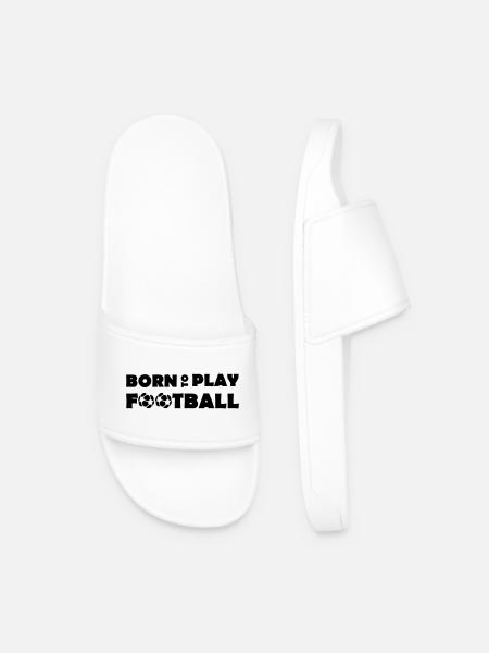 Born to play Football - Men’s Pool Sliders - white