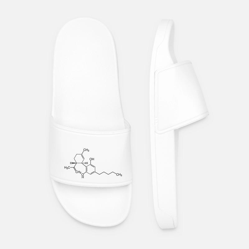 CBD - cannabidiol - Men’s Pool Sliders - white