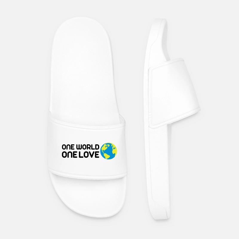 One World One Love - Männer Badelatschen - Weiß