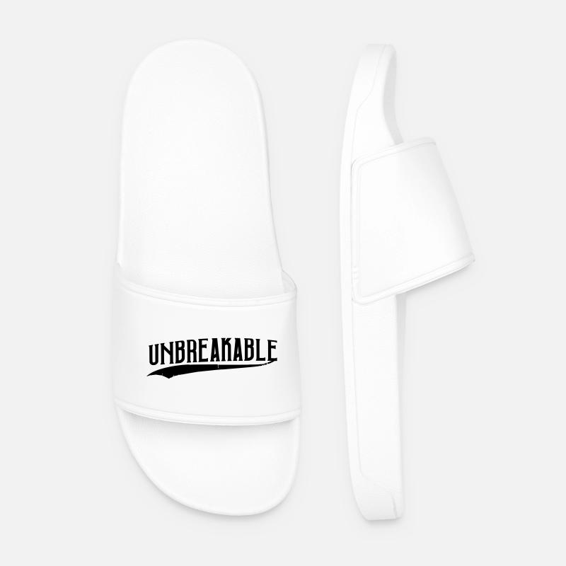 unbreakable unstoppable strong training popular - Men’s Pool Sliders - white