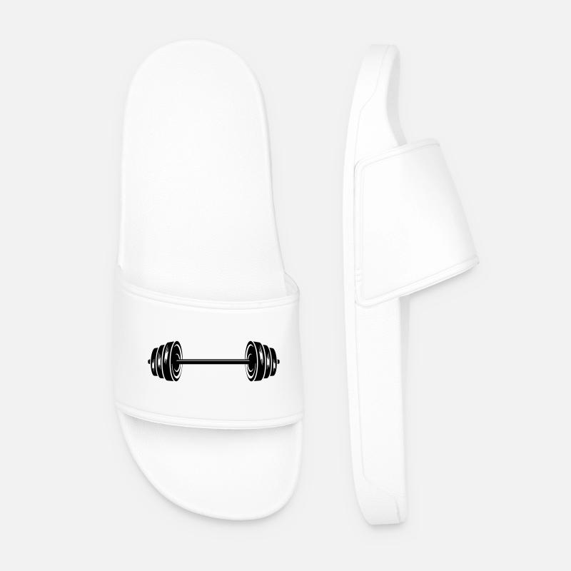 Weights dumbbells discs dumbbell - Men’s Pool Sliders - white