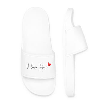 CHRISTMAS. MERRY CHRISTMAS. MERRY CHRISTMAS. NEW YEAR’S DAY - Men’s Pool Sliders - white - Front