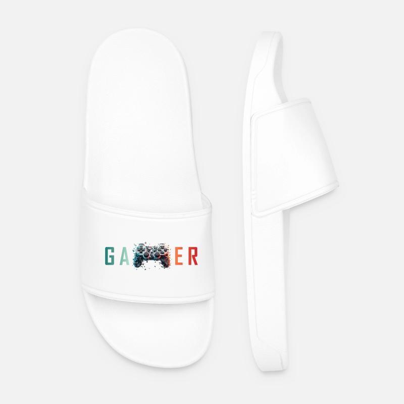 GAMER - Explosive Controller Design - Men’s Pool Sliders - white
