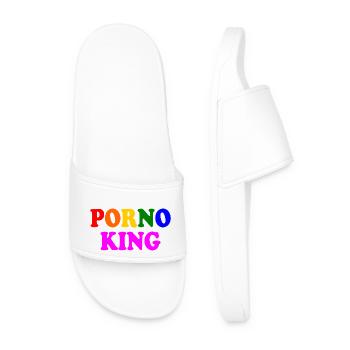 Porno king - Männer Badelatschen - Weiß - Vorne