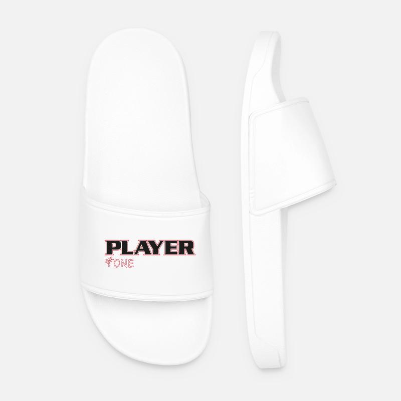 NERDY forever - PLAYER #ONE - Men’s Pool Sliders - white