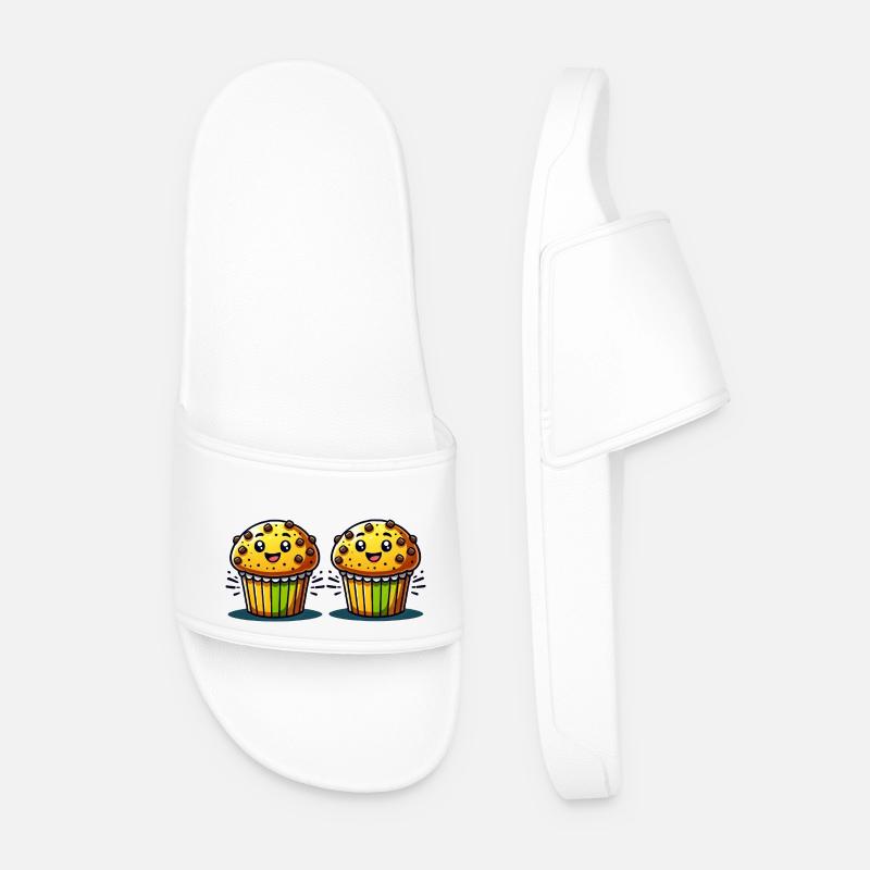 Muffin Comic - Men’s Pool Sliders - white