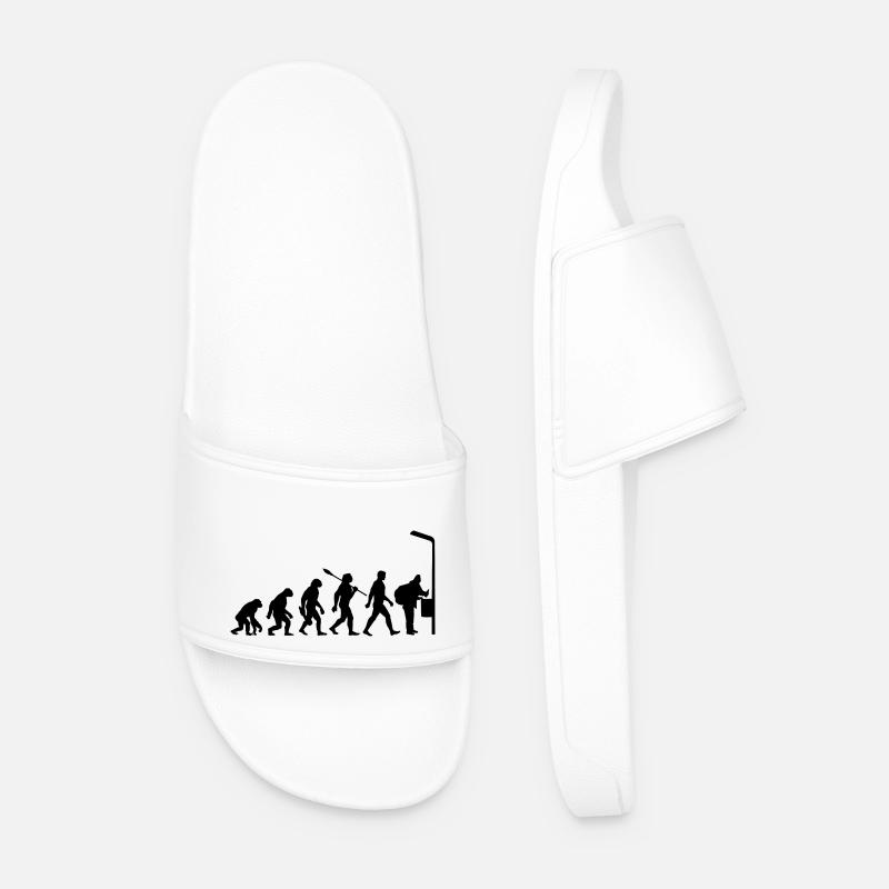 Evolution - Collecting Bottles - Poverty - Men’s Pool Sliders - white