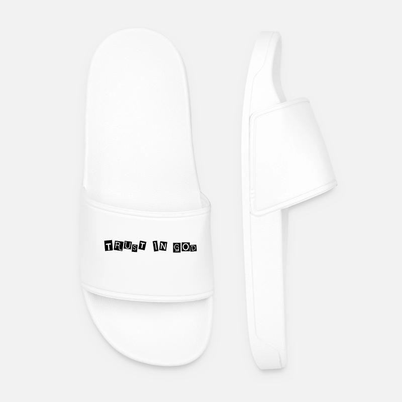 Trust in God - Men’s Pool Sliders - white