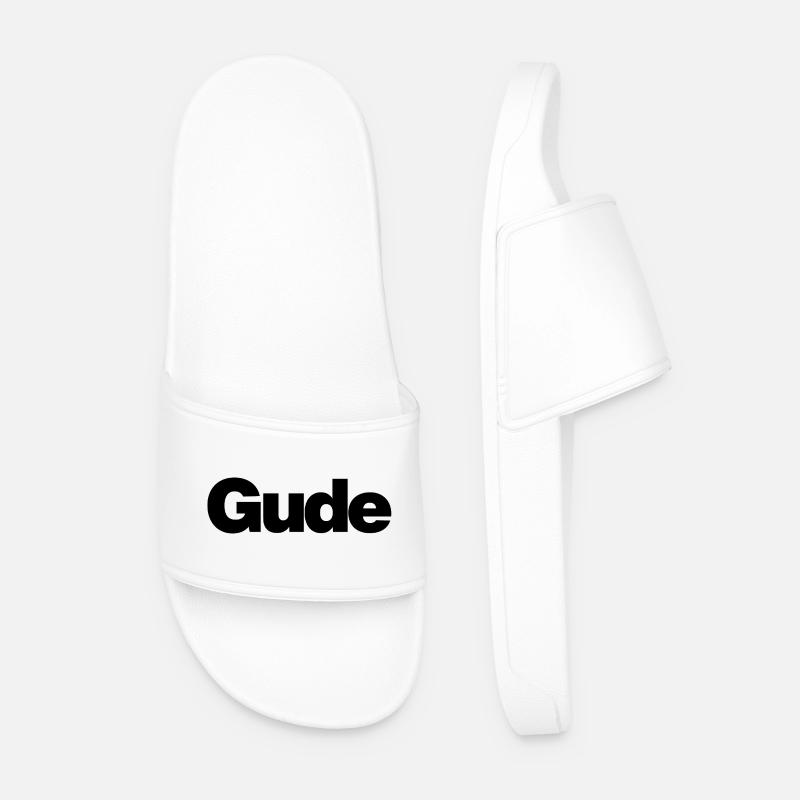 Gude – Urban greeting in plain language - Men’s Pool Sliders - white