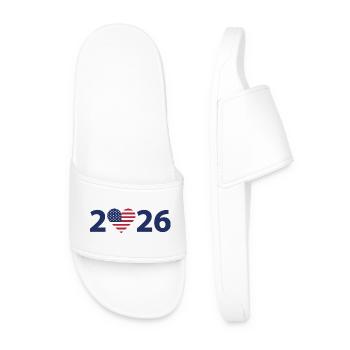 I love America 2026, vacation in USA 2026 - Men’s Pool Sliders - white - Front