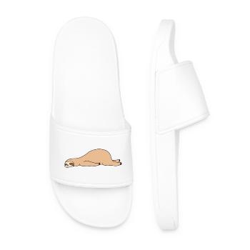 Lazy Sloth Sleeping Animal Funny Humor Design  - Men’s Pool Sliders - white - Front