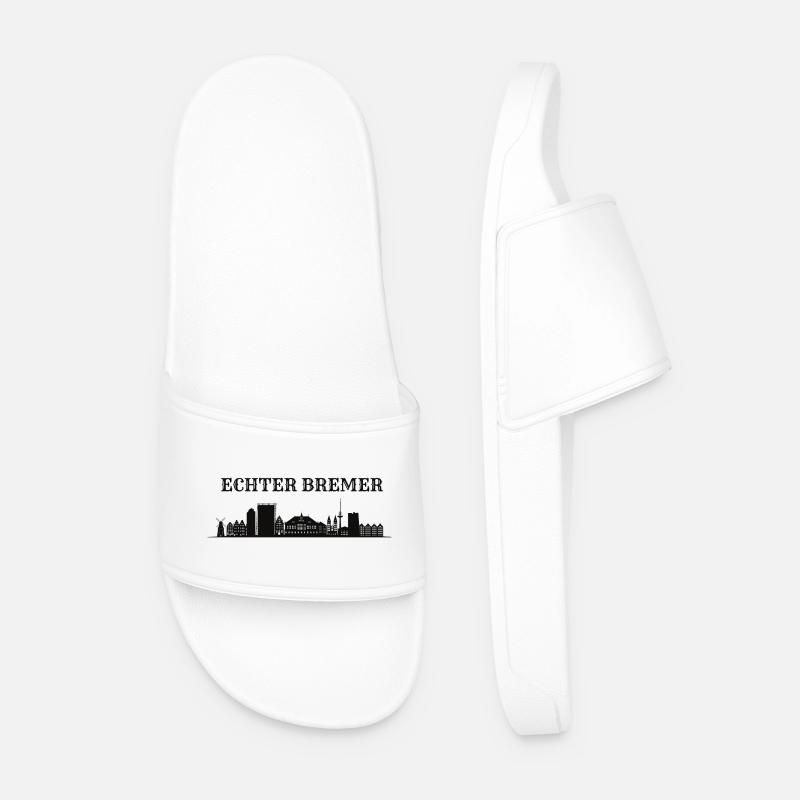 Echter Bremer Skyline Silhouette - Männer Badelatschen - Weiß