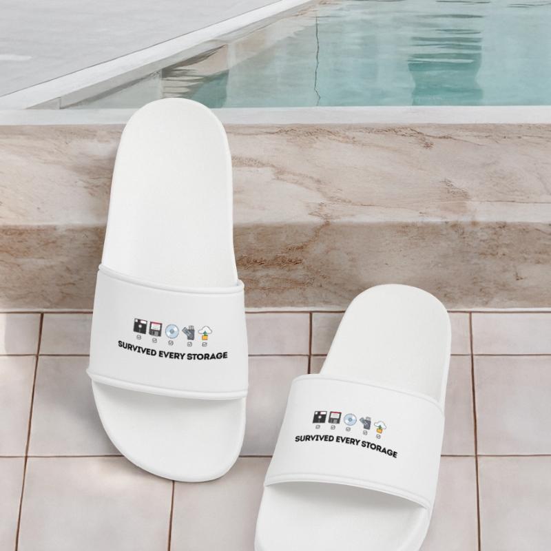 Data Storage Evolution - Tech Icons Men’s Pool Sliders
