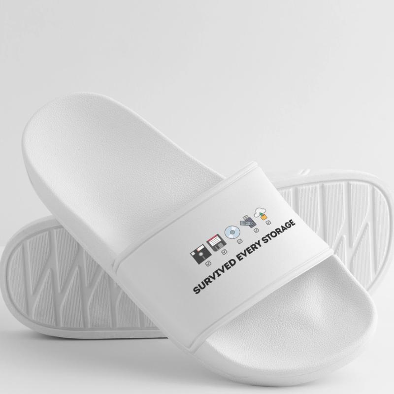 Data Storage Evolution - Tech Icons Men’s Pool Sliders