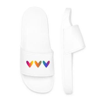 VALENTINE'S DAY. HEART. I LOVE YOU. I LOVE YOU - Men’s Pool Sliders - white - Front