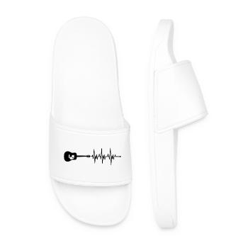 Guitar heartbeat rhythm - Men’s Pool Sliders - white - Front