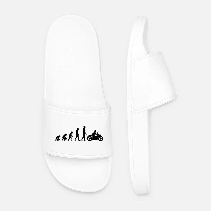 ÉVOLUTION : DE SINGE À MOTARD ! - Claquettes Homme - blanc