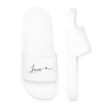 Lena Nom de famille Prénom Décoratif - Claquettes Homme - blanc - Devant