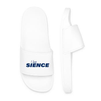 I LOVE SCIENCE - Men’s Pool Sliders - white - Front
