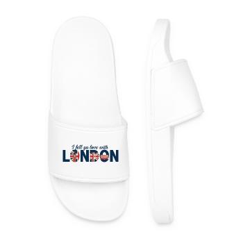 London Love – Big Ben & Union Jack Design - Men’s Pool Sliders - white - Front