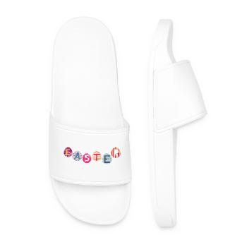 Easter letters on colorful eggs - Men’s Pool Sliders - white - Front