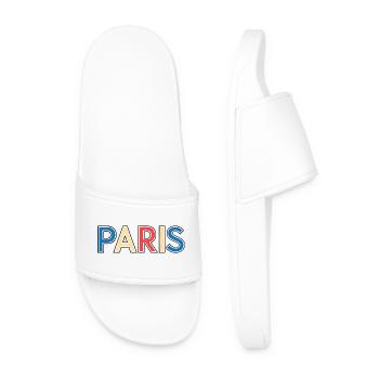 Paris rétro multicolore - Claquettes Homme - blanc - Devant