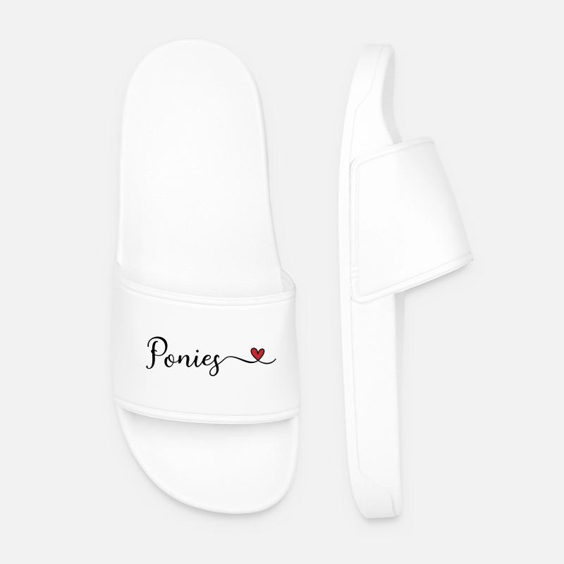 Ponies - Men’s Pool Sliders - white