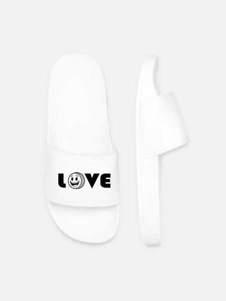 Liebe liebe - Männer Badelatschen - Weiß