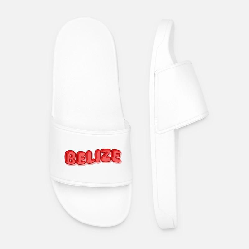 Gift for Belize - Men’s Pool Sliders - white