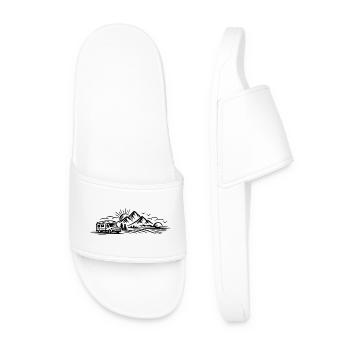Camping Car Landscape - Men’s Pool Sliders - white - Front