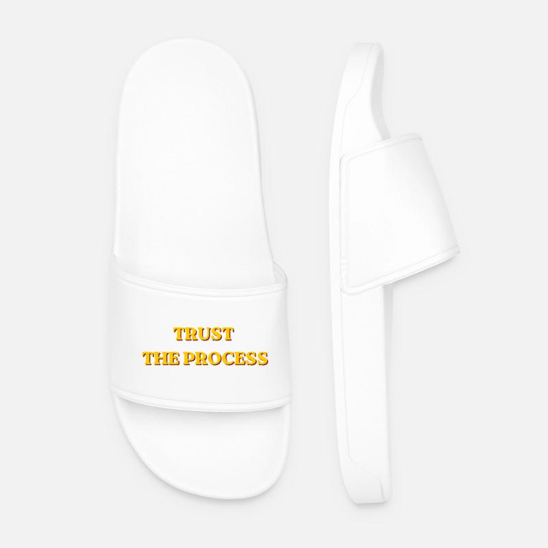 Trust The Process Motivational Retro Typografie - Männer Badelatschen - Weiß