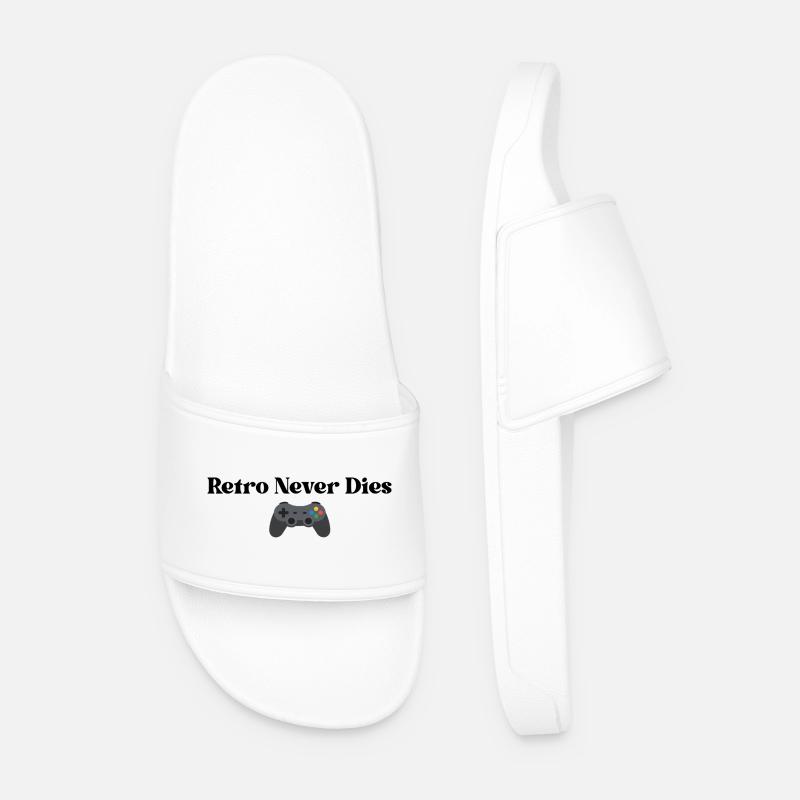 Retro Never Dies - Men’s Pool Sliders - white