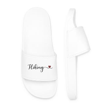 Hiking Heart Typography - Men’s Pool Sliders - white - Front