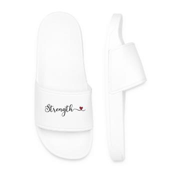 Strength Heart Typography - Men’s Pool Sliders - white - Front